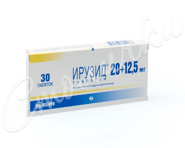 Изображение товара Ирузид таблетки 12,5мг+20мг №30 для лечения гипертензии