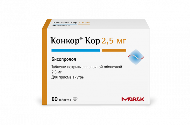 Изображение товара Конкор Кор таблетки покрытые оболочкой 2,5мг №60