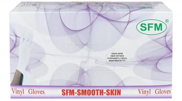 Изображение товара Перчатки виниловые нестерильные неопудренные SFM размер L 50 пар