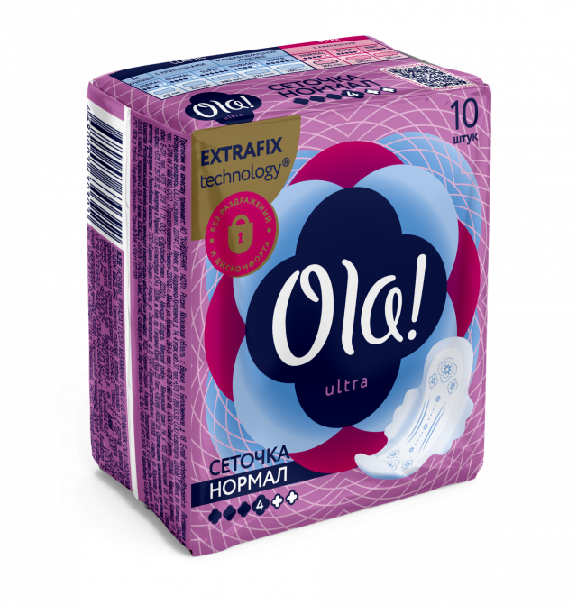 Изображение товара Ола прокладки гигиенические ультра нормал бархатн.сеточка №10