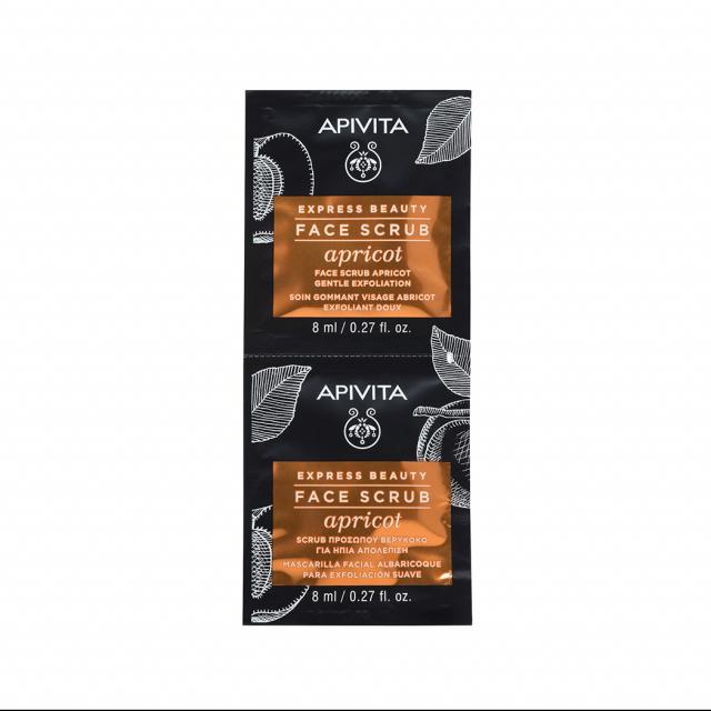 Изображение товара Скраб-эксфолиант для лица Апивита Экспресс Бьюти Абрикос 2х8 мл натуральный уход