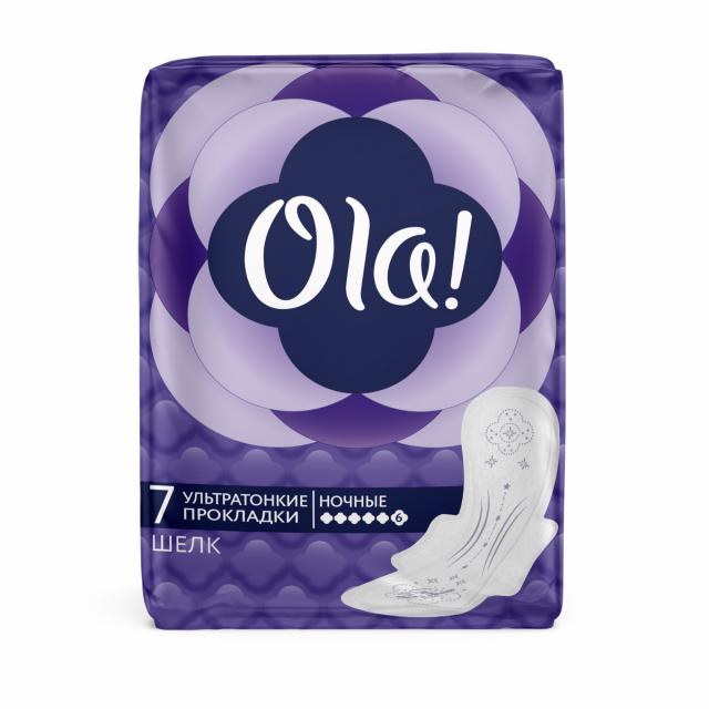 Изображение товара Ола прокладки гигиенические ультра найт шелковистая поверхность ионы серебра 320 мм