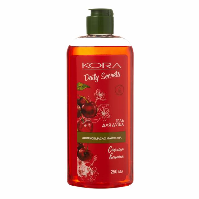 Изображение товара Гель для душа Кора Дэйли Сикрет Спелая вишня 250мл мягкое очищение и свежесть