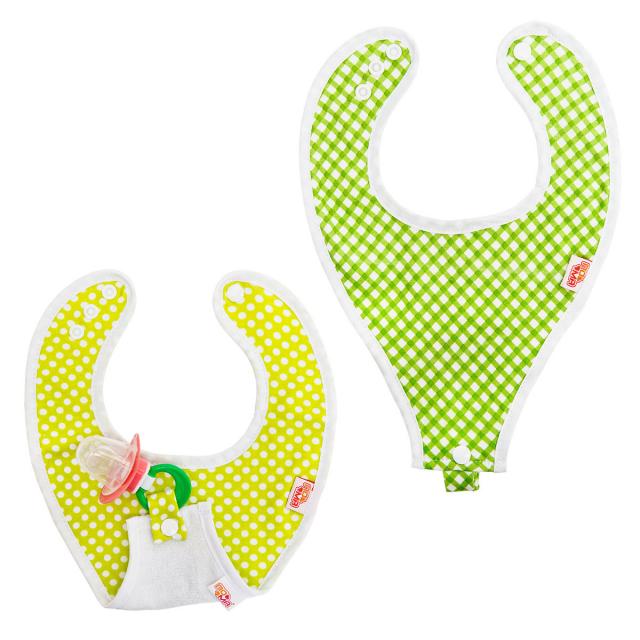 Изображение товара Пома нагрудник с держателем для соски-пустышки 4+ мягкий и впитывающий