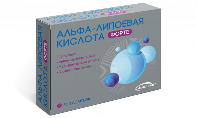 Альфа-липоевая кислота форте таблетки 100мг №30 Импловит купить в ...