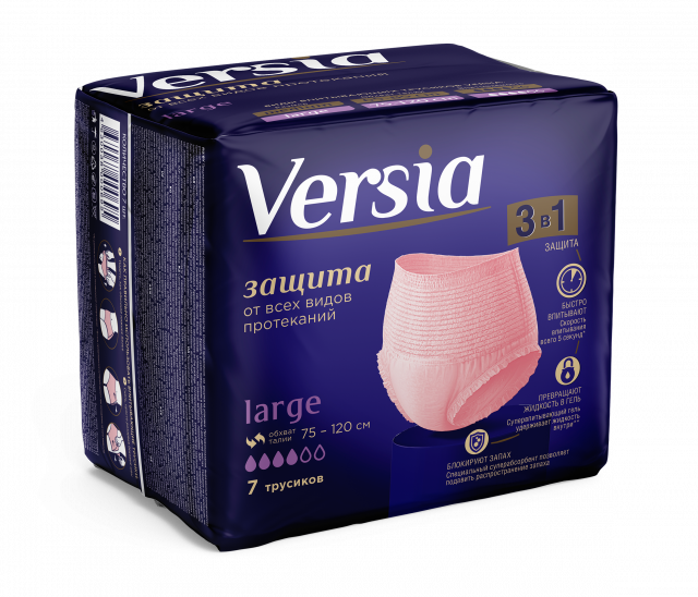 Изображение товара Ультратонкие впитывающие трусики VERSIA для взрослых размер L