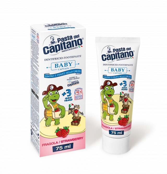 Изображение товара Паста дель Капитано зубная паста Беби для детей 3+ клубника 75мл