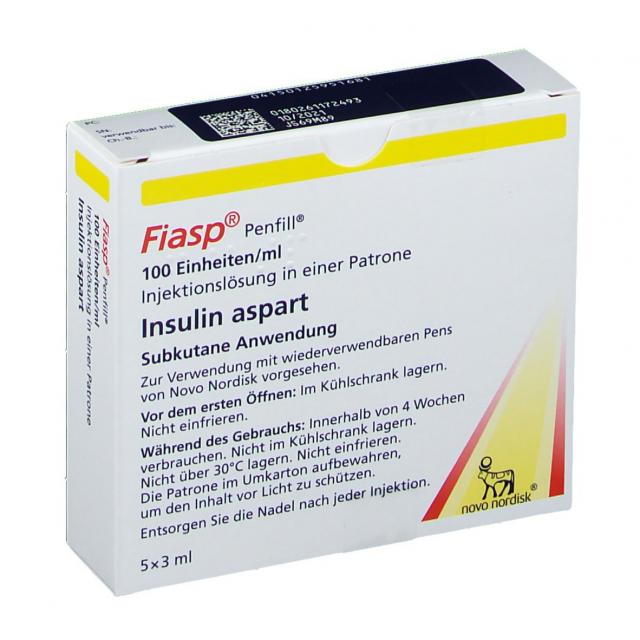 Изображение товара Фиасп раствор внутривенно и подкожно 100 ЕД/мл 3мл Пенфилл №5