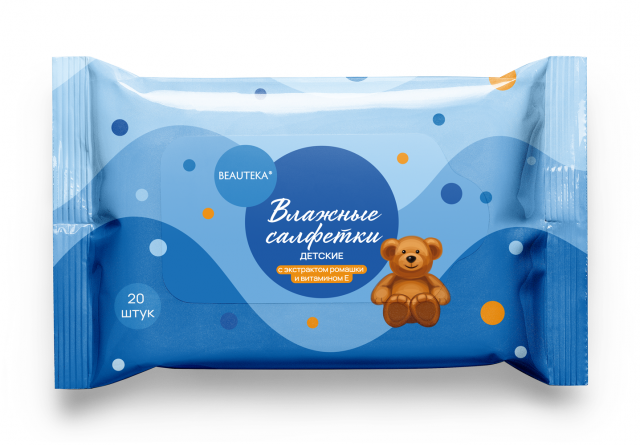 Изображение товара Бьютека салфетки влажные для детей ромашка/вит. Е №20