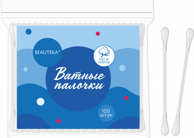 Изображение товара Бьютека ватные палочки п/э №100