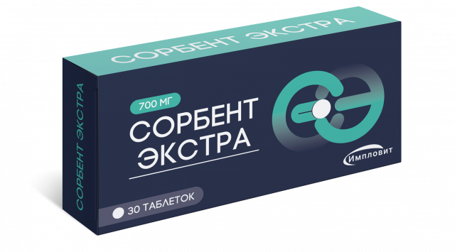 Изображение товара Сорбент экстра таблетки 700мг №30 Импловит