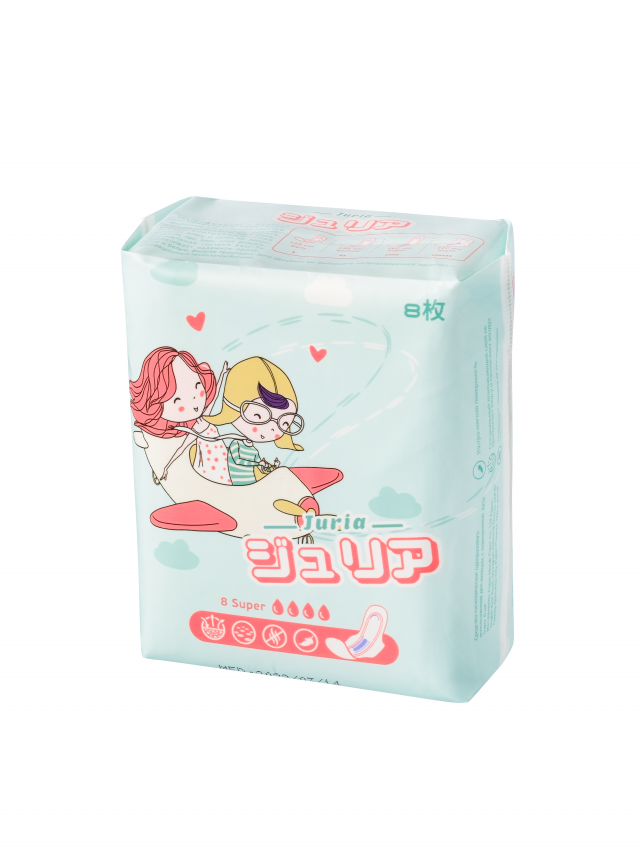 Изображение товара Джурия ультратонкие гигиенические прокладки №8 с крылышками 260 мм 8 шт