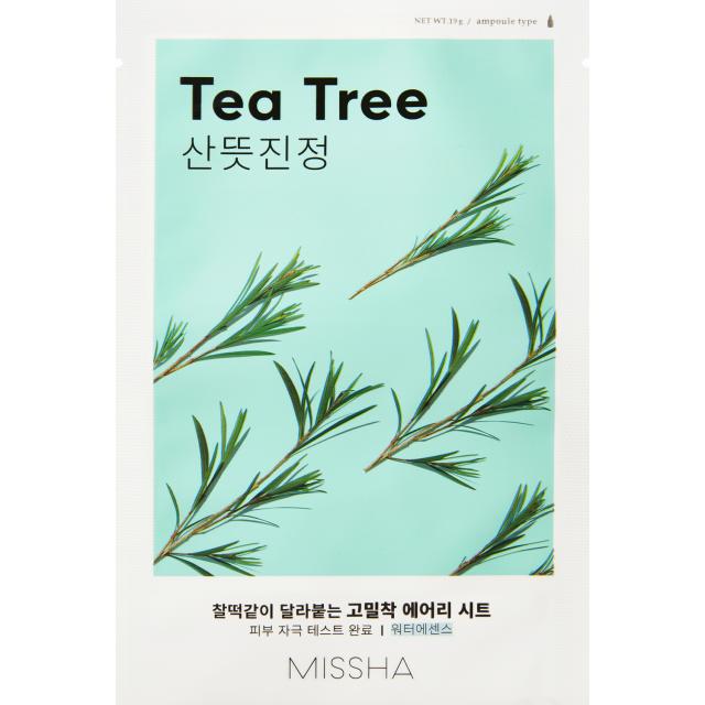 Изображение товара Миша Эйри Фит маска для лица тканевая успокаивающая с экстрактом чайного дерева для чувствительной кожи 19г №1