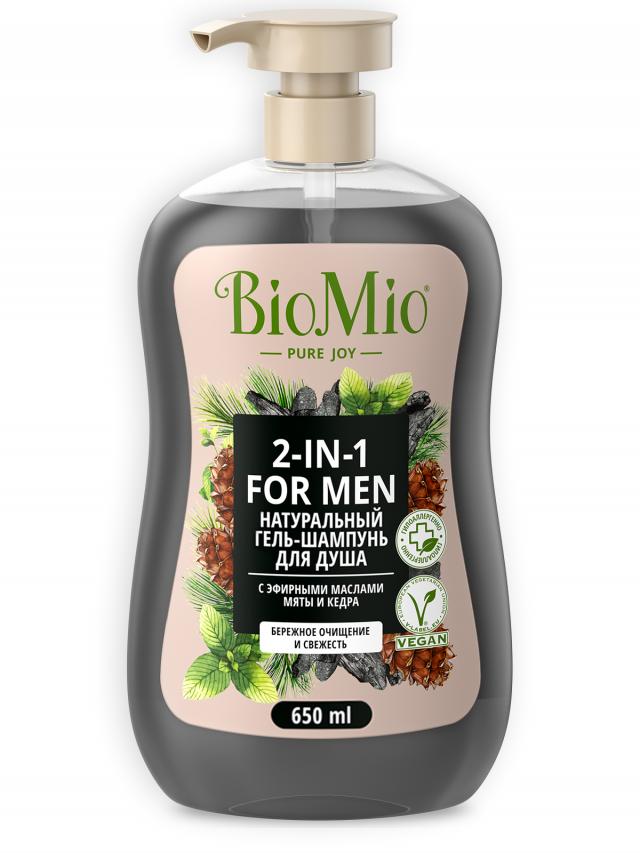 Изображение товара БиоМио шампунь-гель для душа для мужчин мята/кедр 650мл