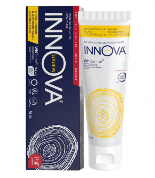 Изображение товара Иннова Сенситив зубная паста Восстановление эмали и здоровье десен укрепляющая для чувствительных зубов 75мл