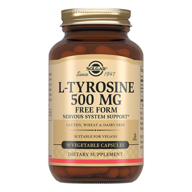 Изображение товара Солгар Л-Тирозин капсулы 500мг №50 поддержка нервной системы и гормонов