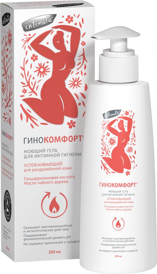 Изображение товара Гинокомфорт гель для интимной гигиены Успокаивающий 200мл