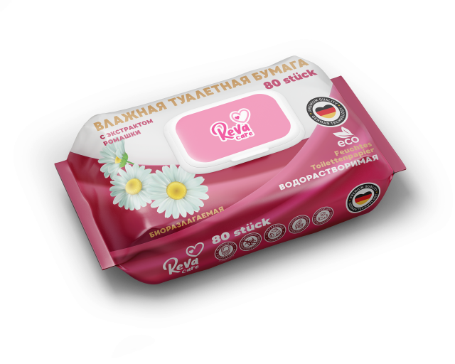 Изображение товара Рева Кеа бумага туалетная влажная Ромашка №80