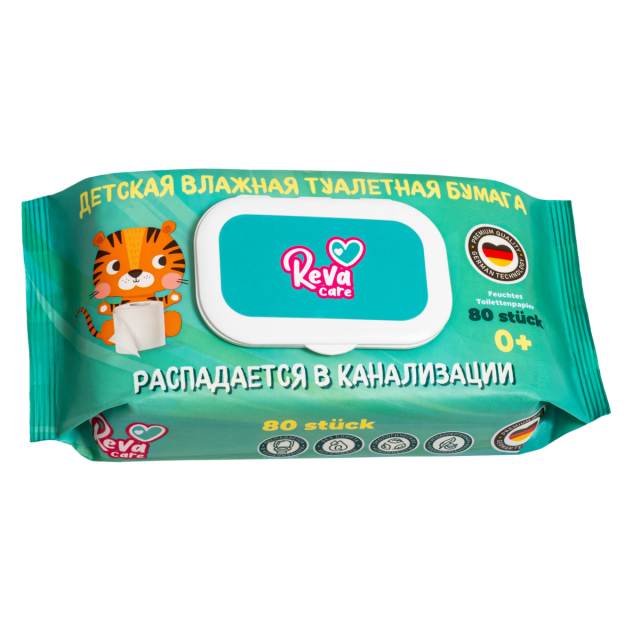 Изображение товара Влажные салфетки для детей Reva Care №80 безопасные гипоаллергенные