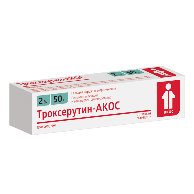 Изображение товара Троксерутин-Акос гель 2% 50г