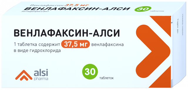 Изображение товара Венлафаксин-АЛСИ таблетки 37,5 мг для лечения депрессии, профилактики рецидивов