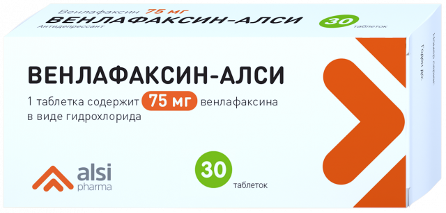 Изображение товара Венлафаксин-АЛСИ таблетки 75 мг №30 для лечения депрессии и профилактики рецидивов