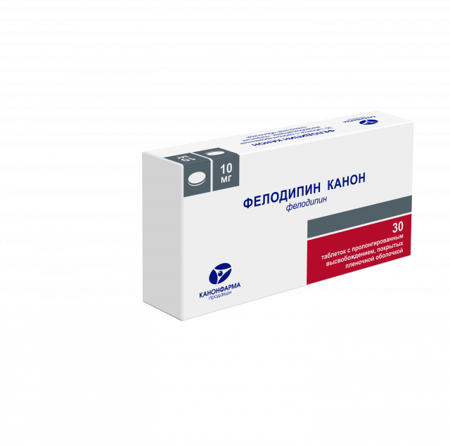 Изображение товара Таблетки Фелодипин Канон 10 мг для лечения гипертензии