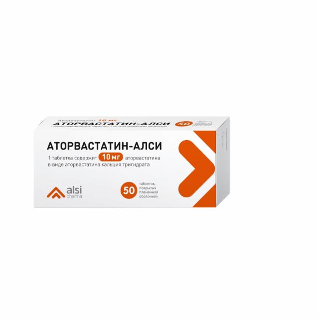 Изображение товара Аторвастатин-АЛСИ таблетки 10мг №50