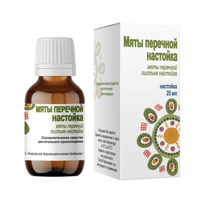 Изображение товара Мята перечная настойка 25 мл Кировская ФармФабрика натуральное спазмолитическое средство