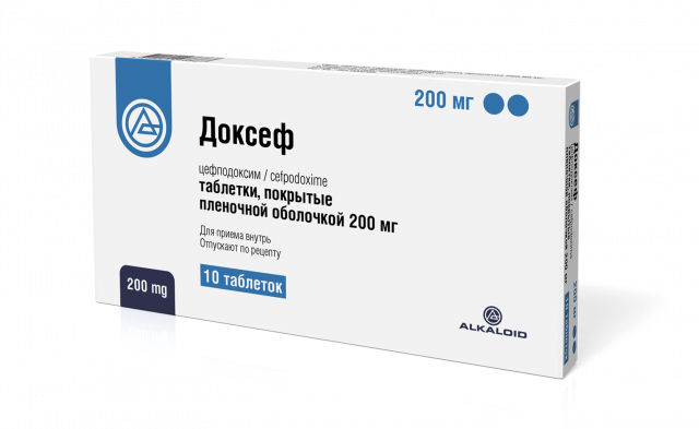 Изображение товара Доксеф 200 мг таблетки покрытые оболочкой №10 для лечения инфекций