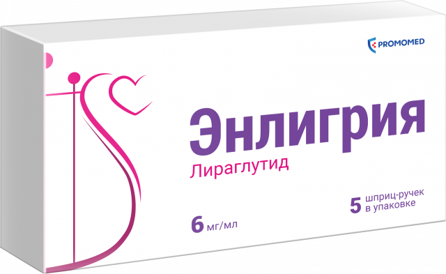 Изображение товара Энлигрия раствор подкожно 6мг/мл шприц-ручка 3мл №5