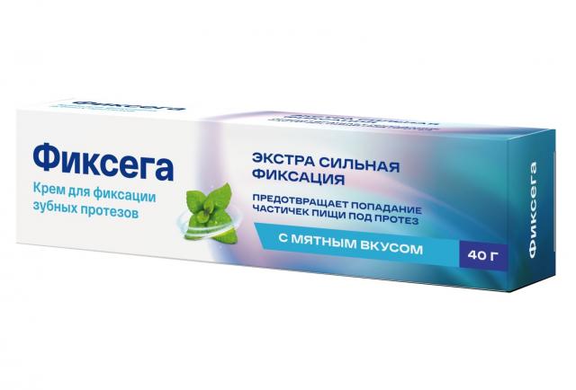 Изображение товара Фиксега крем для фиксации зубных протезов мята 40г