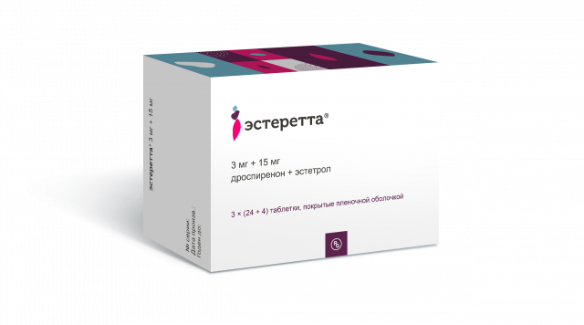 Изображение товара Гормональные таблетки Эстеретта 3мг+15мг №84 для контрацепции