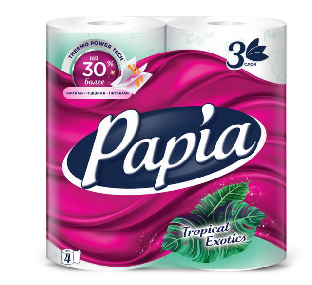 Изображение товара Папиа туалетная бумага Тропическая экзотика №4 ароматизированная 3 слоя
