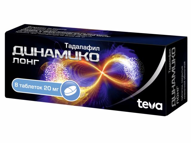 Изображение товара Динамико Лонг таблетки покрытые оболочкой 20мг №8