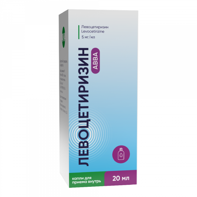 Изображение товара Левоцетиризин АВВА капли 5мг/мл 20мл