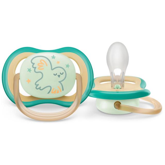 Изображение товара Авент пустышка Ультра Эйр ночная с футляром 0-6мес. №1 SCF377/01