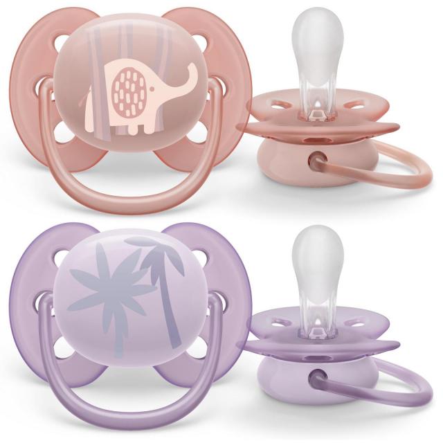 Изображение товара Пустышка Philips Avent Ultra Soft 0-6 мес. с футляром для стерилизации