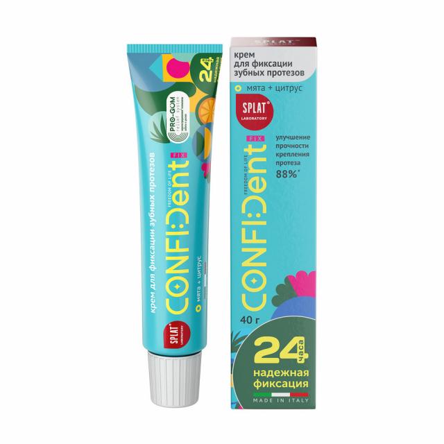 Изображение товара Сплат Конфидент Фикс крем для фиксации зубных протезов мята/цитрус 40мл