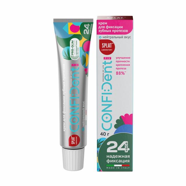 Изображение товара Сплат Конфидент Фикс крем для фиксации зубных протезов нейтральный 40мл