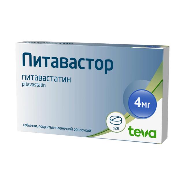 Изображение товара Питавастор таблетки покрытые оболочкой 4мг №28 Изображение товара Питавастор таблетки покрытые оболочкой 4мг №28