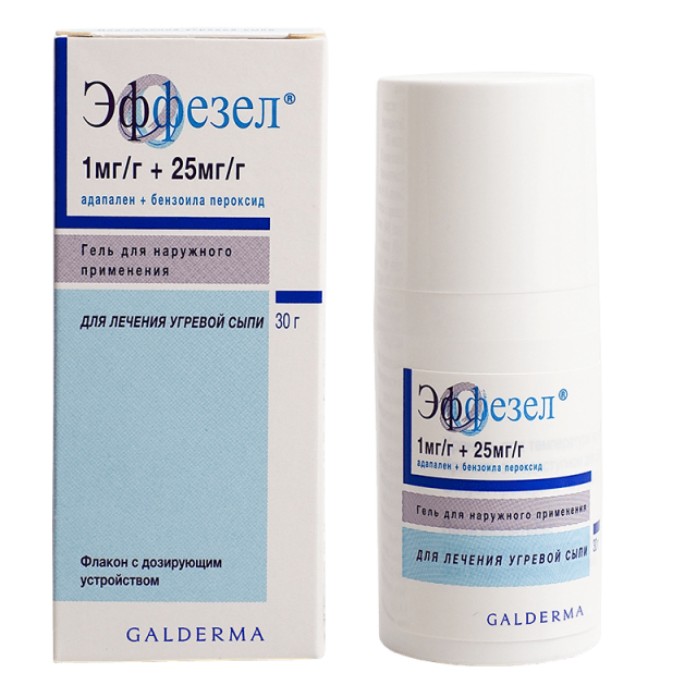 Изображение товара Эффезел гель 1мг/г+25мг/г для лечения угревой сыпи