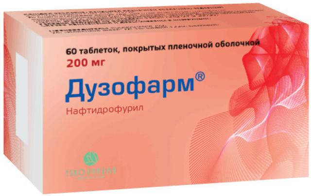 Изображение товара Дузофарм 200 мг таблетки покрытые оболочкой для улучшения кровообращения, 60 шт