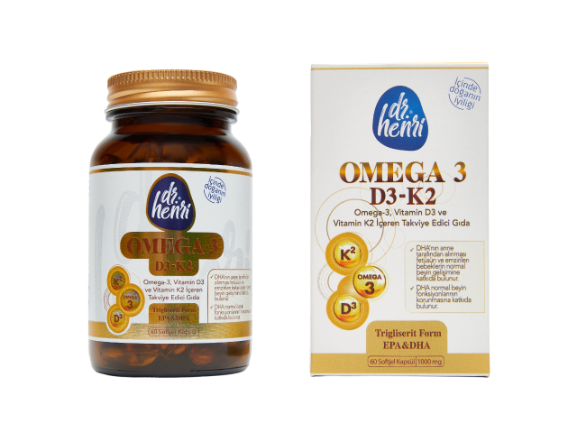 Изображение товара БАД Др. Генри Омега-3 D3 K2 60 капсул для сердца и иммунитета