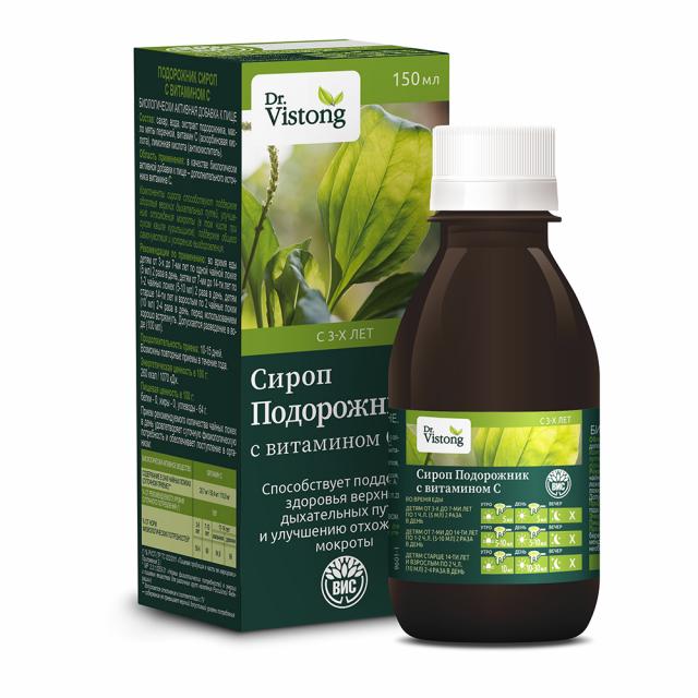 Изображение товара Др. Вистонг сироп Подорожник/витамин С 150мл