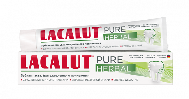 Изображение товара Зубная паста Lacalut Pure Herbal 75 мл для защиты и ухода за зубами и деснами