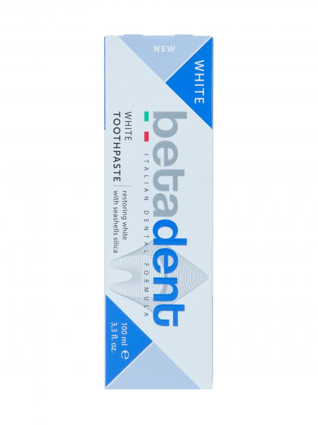 Изображение товара Зубная паста BETADENT White 100мл для отбеливания и укрепления эмали