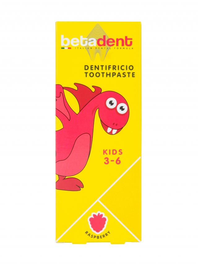 Изображение товара Бетадент зубная паста Кидс малина 3-6лет 75мл