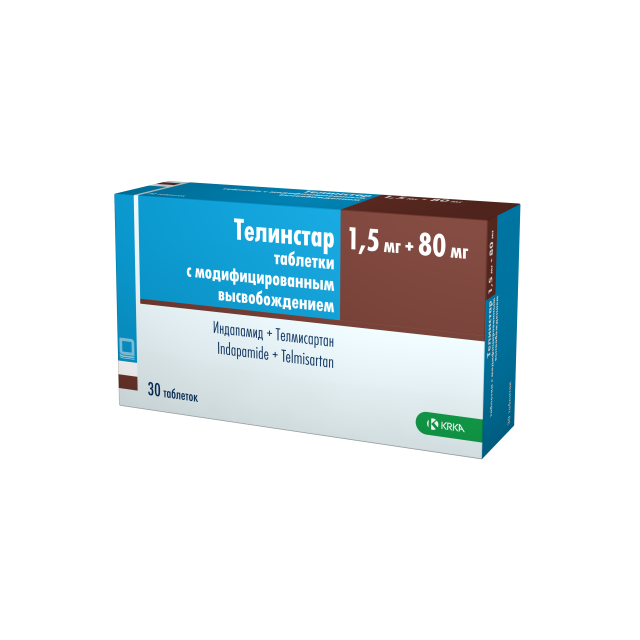 Изображение товара Телинстар таблетки 1,5мг+80мг №30 для комплексного снижения артериального давления