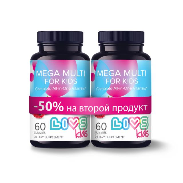 Изображение товара Мультивитамины в пастилках для детей LIVS Mega 60 шт